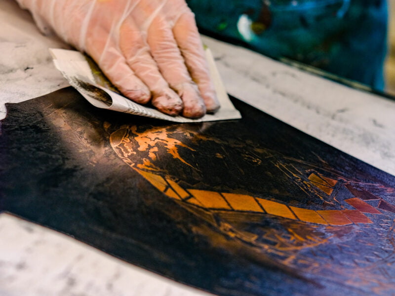 etsen in Grafisch Atelier Den Bosch